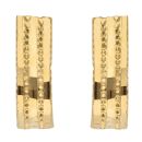 22ct Yellow Gold Grooved Stud Earrings