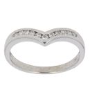 9ct White Gold 0.25ct Brilliant Cut Diamond Wishbone Ring