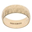 9ct Yellow Gold Patterned Wedding Band 6mm