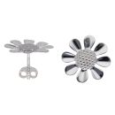 Silver Daisy Stud Earrings