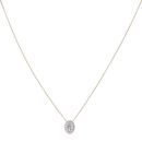 18ct Yellow Gold 0.10ct Diamond and Moissanite Cluster Pendant and Chain 18"