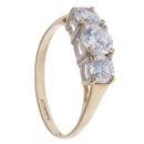 9ct Yellow Gold Cubic Zirconia Three Stone Ring