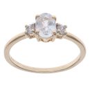 9ct Yellow Gold Cubic Zirconia Three Stone Ring