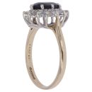 9ct Yellow Gold 0.35ct Brilliant Cut Diamond and Sapphire Cluster Ring