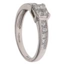 18ct White Gold 0.55ct Princess Cut Diamond Cluster Ring