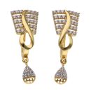 18ct Yellow Gold Cubic Zirconia Five Row Earrings