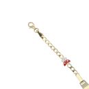 14ct Yellow Gold Enamel Butterflies 5.5" ID Bracelet
