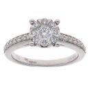 18ct White Gold 0.50ct Brilliant Cut Diamond Cluster Ring