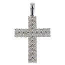9ct White Gold 3.00ct Diamond Cross Pendant