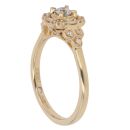 18ct Yellow Gold 0.33ct Brilliant and Baguette Cut Diamond Cluster Ring