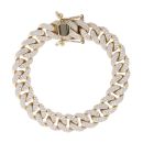 9ct Yellow Gold Cubic Zirconia Curb Bracelet 8"