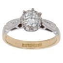 18ct Yellow Gold and Platinum 0.50ct Brilliant Cut Diamond Solitaire Ring