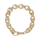 9ct Yellow Gold Patterned Acorn Bracelet 6"