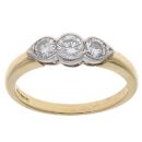 18ct Yellow Gold 0.50ct Brilliant Cut Diamond Trilogy Ring