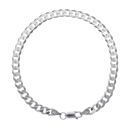 Silver Flat Hammered Curb Bracelet 8.5"