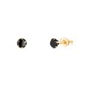 9ct Yellow Gold Black Cubic Zirconia Stud Earrings 3mm