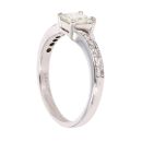 9ct White Gold 1.00ct Princess And Brilliant Cut Diamond Solitaire Ring
