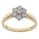 18ct Yellow Gold 0.50ct Brilliant Cut Diamond Cluster Ring