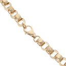 9ct Yellow Gold Patterned And Plain Belcher Chain 28"