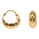 22ct Yellow Gold Faceted Basket Hoop Earrings