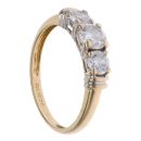 18ct Yellow Gold Cubic Zirconia Three Stone Ring