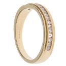 18ct Yellow Gold 0.25ct Brilliant and Baguette Cut Diamond Half Eternity Ring