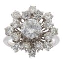 18ct White Gold 2.85ct Brilliant Cut Diamond Cluster Ring