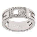 Gucci 18ct White Gold 0.15ct Brilliant Cut Diamond G Logo Ring