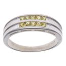 9ct White Gold Yellow Gemstone Fancy Ring
