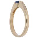 18ct Yellow Gold Sapphire and Cubic Zirconia Single Stone Ring