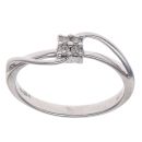 9ct White Gold 0.05ct Brilliant Cut Diamond Twist Cluster Ring