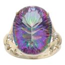 9ct Yellow Gold Mystic Topaz and Cubic Zirconia Ring