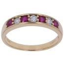 18ct Yellow Gold 0.20ct Brilliant Cut Diamond and Ruby Ring