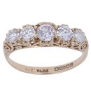 9ct Yellow Gold Cubic Zirconia Five Stone Ring