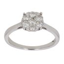 9ct White Gold 0.50ct Brilliant Cut Diamond Cluster Ring