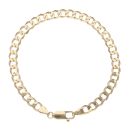 9ct Yellow Gold Plain Curb Bracelet 7.5"