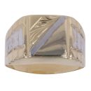 14ct Yellow and White Gold Patterned Signet Ring