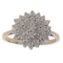 9ct Yellow Gold 1.00ct Brilliant Cut Diamond Cluster Ring