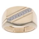 9ct Yellow Gold 0.05ct Diamond Signet Ring