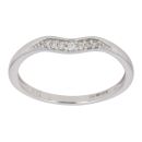 9ct White Gold 0.05ct Diamond Wishbone Ring