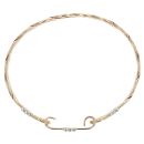 9ct Yellow and White Gold Twist Hinged Bangle