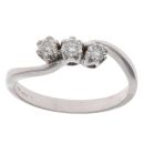 18ct White Gold 0.33ct Brilliant Cut Diamond Trilogy Ring