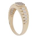 9ct Yellow And White Gold 0.10ct Diamond Watch Strap Style Ring