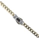 14ct Yellow Gold Monaco Classic Baguette Pave Lock Curb Chain 18"