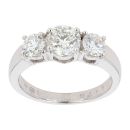 18ct White Gold Diamond 1.78ct Trilogy Ring