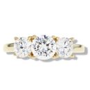 9ct Yellow Gold Trilogy Cubic Zirconia Ring