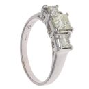 14ct White Gold 1.00ct Princess Cut Diamond Trilogy Ring