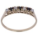 9ct Yellow Gold Sapphire and Cubic Zirconia Half Eternity Ring