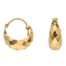 22ct Yellow Gold Faceted Hoop Earrings