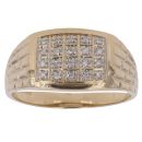 18ct Yellow Gold 0.20ct Patterned Diamond Signet Ring